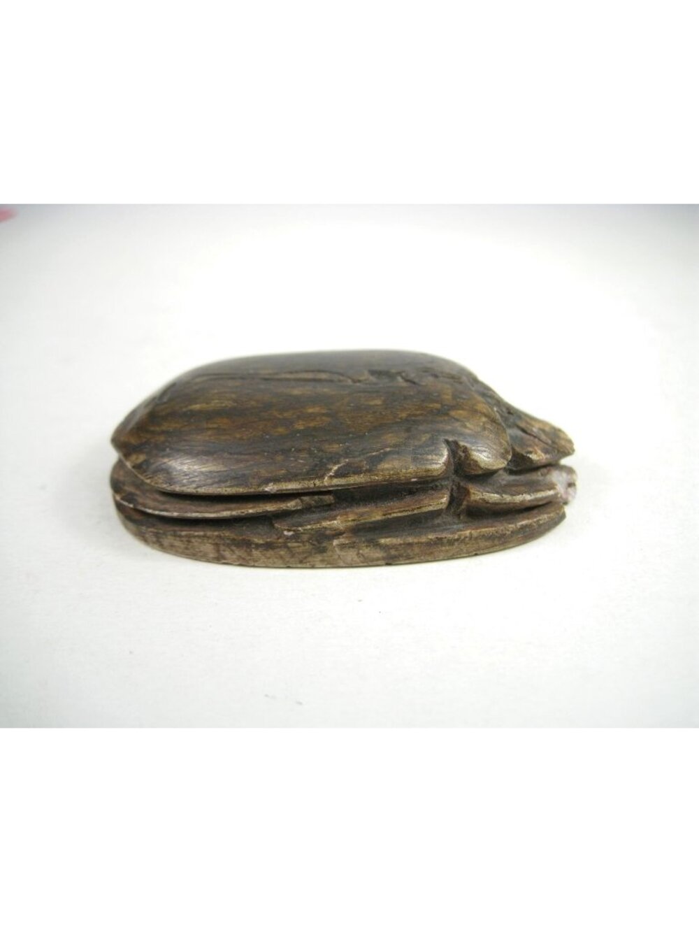 Carved Scarab Beetle Figurine Hieroglyphics Stone Dyed Vintage Revival CHIP READ
